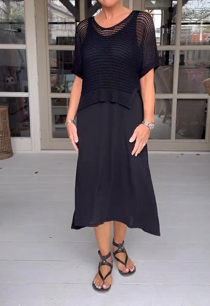 Conjunto de vestido con blusa ligera para mujer, estilo casual y moderno – ELIORA