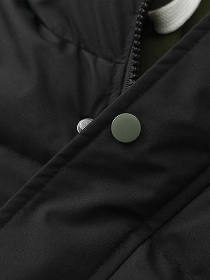 BRUNO - Chaqueta de invierno acolchada de doble capa con capucha para hombre