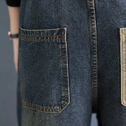 LIA - Peto vaquero vintage patchwork para mujer