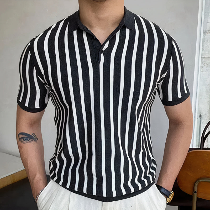 Polo de manga larga con cuello clásico para hombre – MERAVO