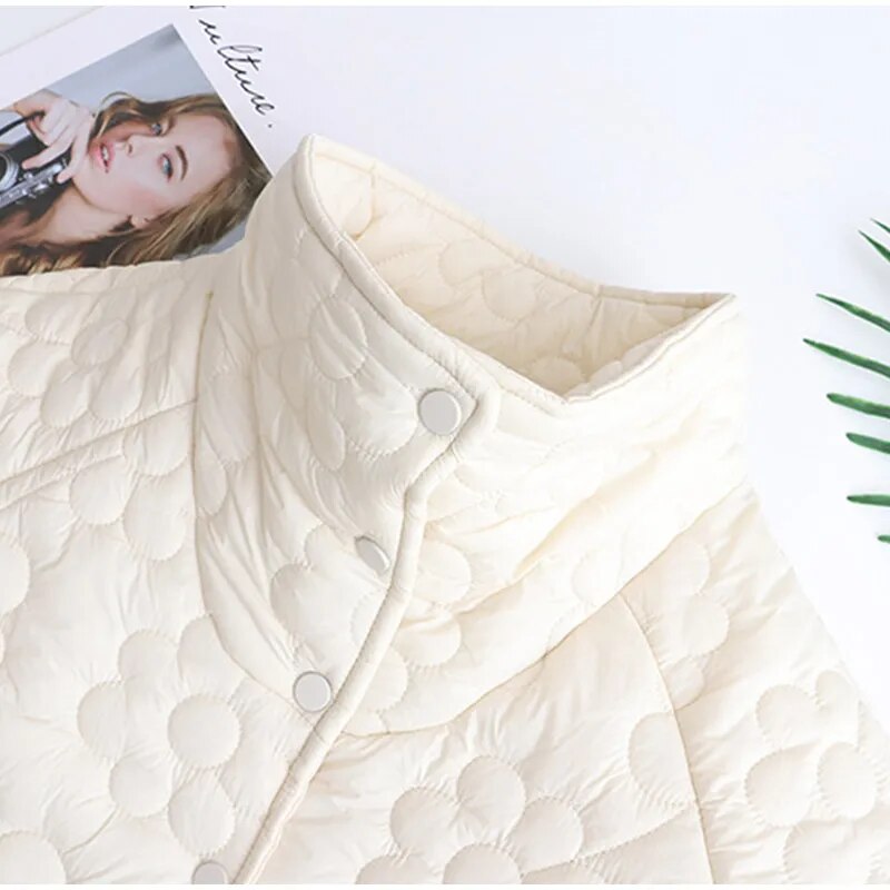 ARALYN - Abrigo de invierno para mujeres con flores prensadas