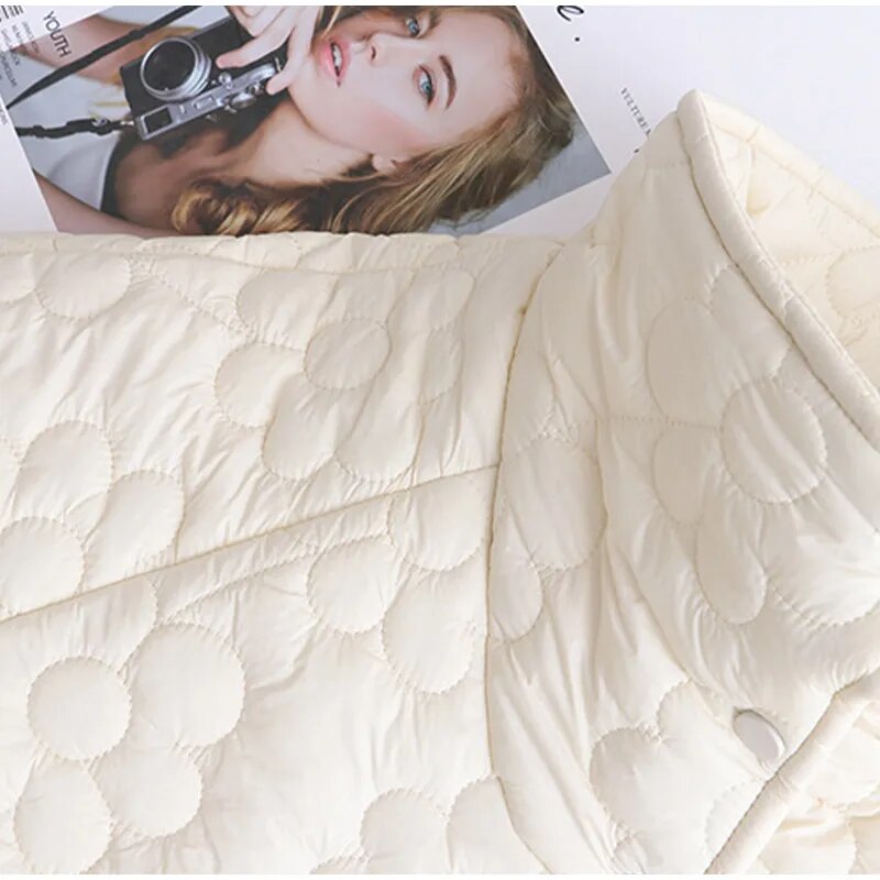 ARALYN - Abrigo de invierno para mujeres con flores prensadas