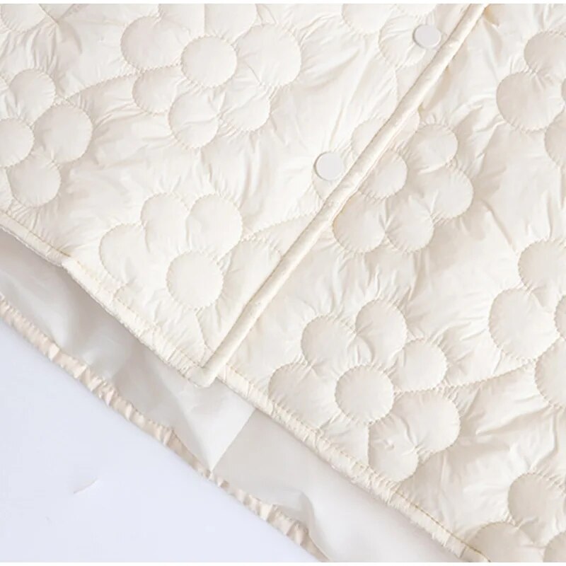 ARALYN - Abrigo de invierno para mujeres con flores prensadas