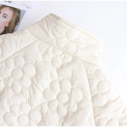 ARALYN - Abrigo de invierno para mujeres con flores prensadas