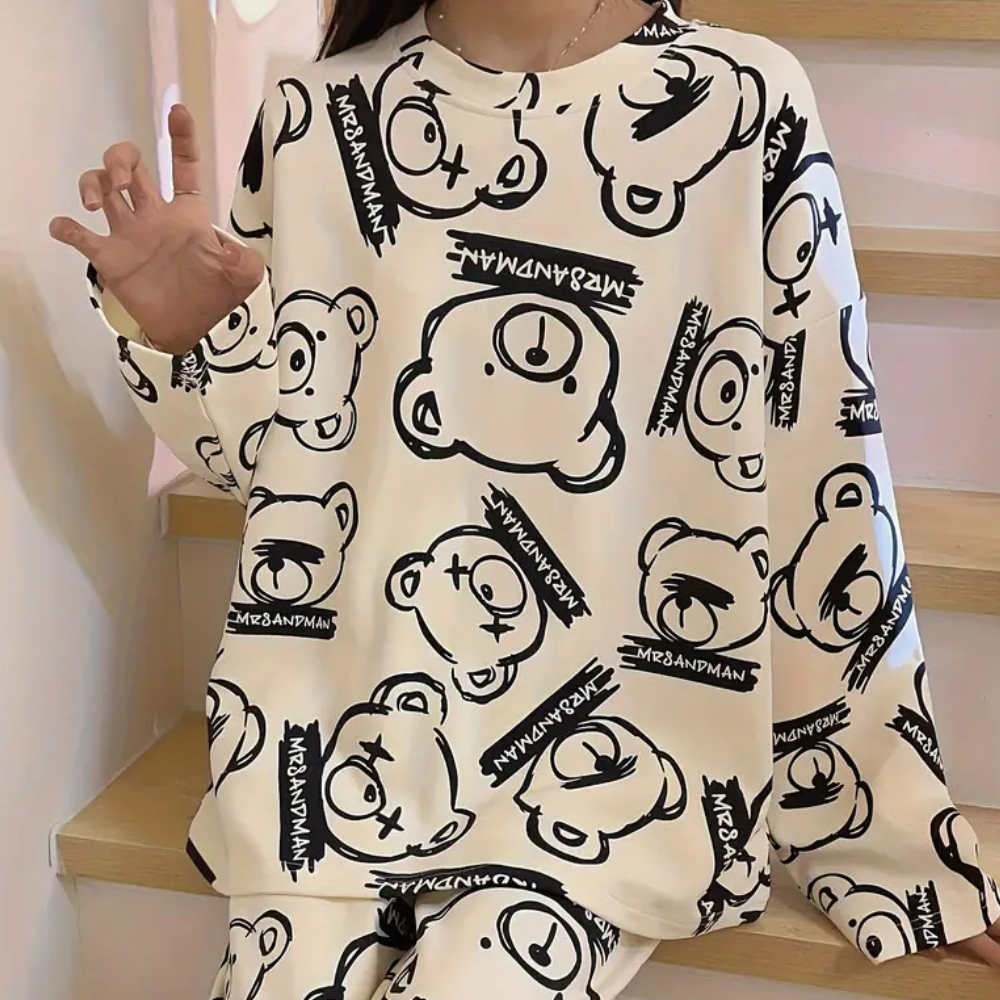 MILA - Pijama para mujer con estampado de osos