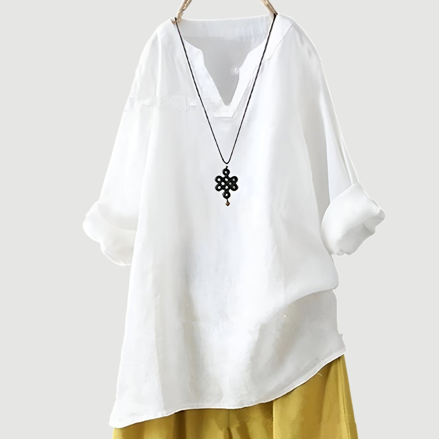 Túnica de mujer con escote en V y corte holgado – FAUSTINA