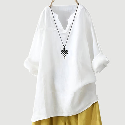 Túnica de mujer con escote en V y corte holgado – FAUSTINA