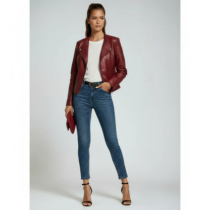 ELLENIA – Cazadora efecto piel para mujer con estilo atemporal