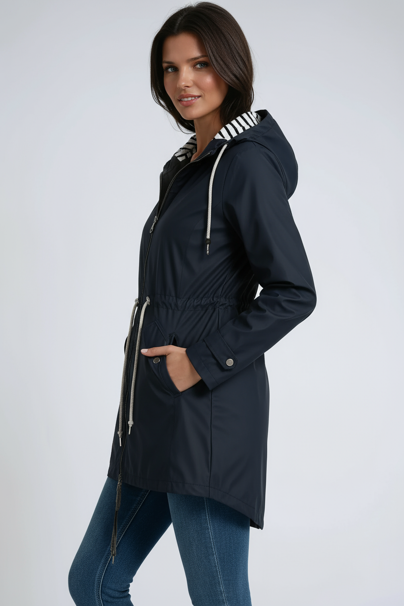 Chaqueta parka impermeable de mujer con capucha – ELINOR