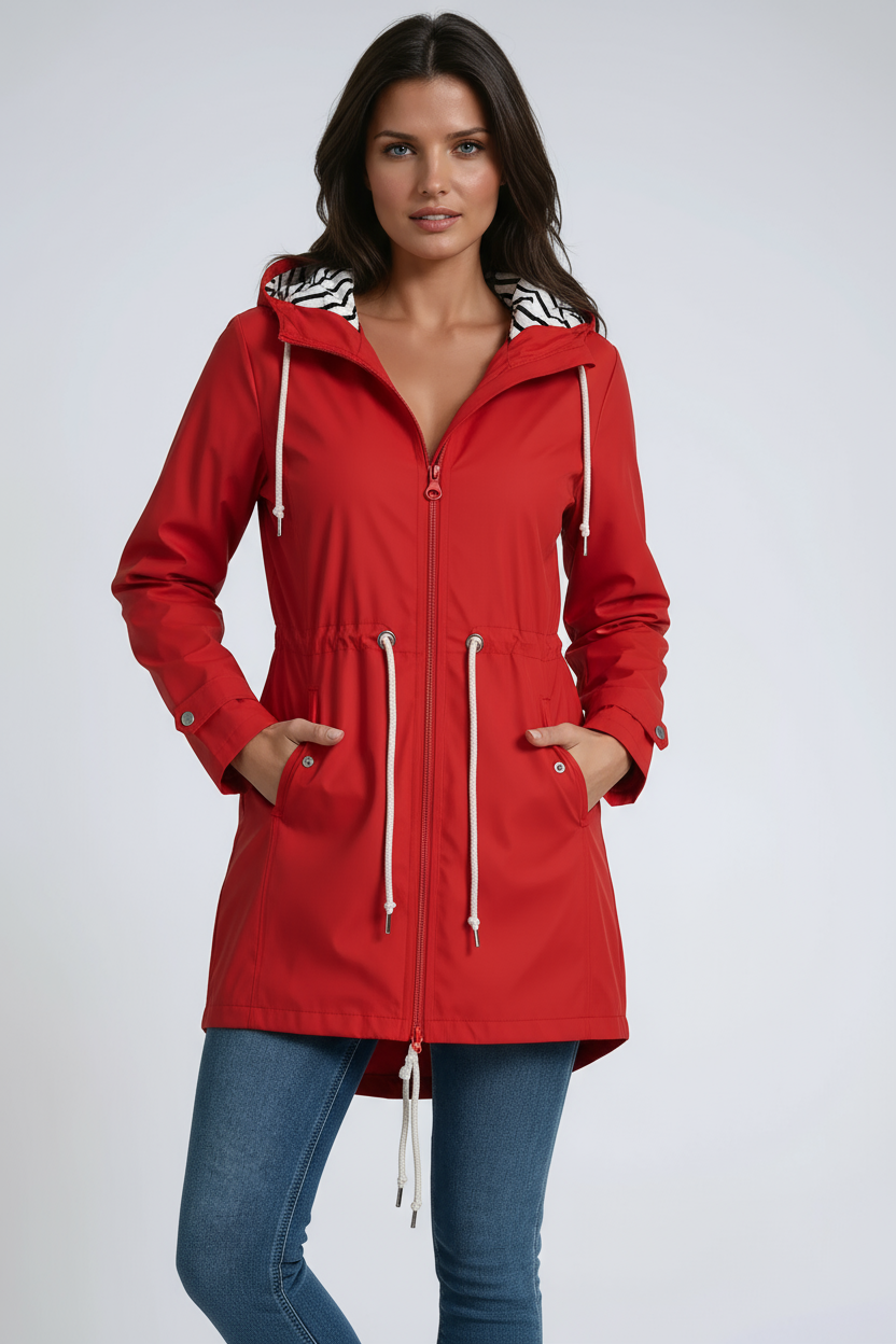 Chaqueta parka impermeable de mujer con capucha – ELINOR