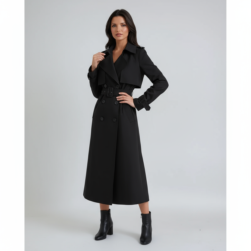 CHAMORA – Abrigo trench de invierno para mujer con cinturón ajustable