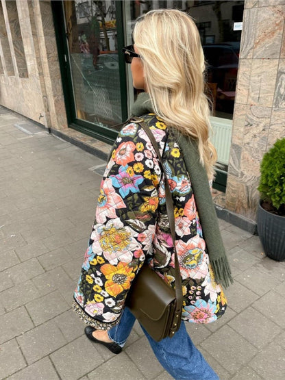 FABIOLA - Chaqueta con estampado floral de invierno para mujer