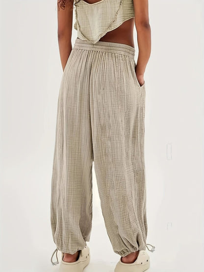 Pantalón lounge de mujer con tejido suave y corte relajado – FENNA