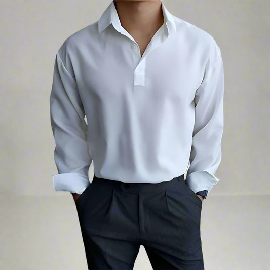 NÉSTOR – Camisa de hombre con cuello clásico y mangas largas