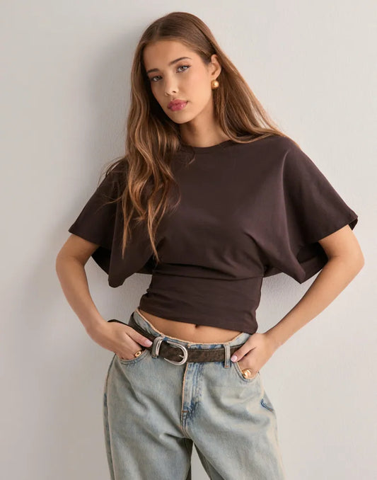 Camisa cropped oversize para mujer con estilo relajado – MIREYA