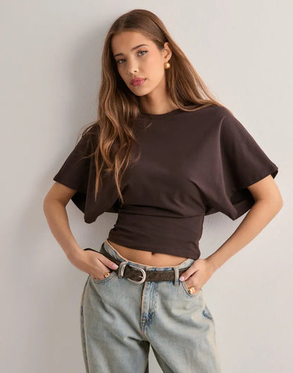 Camisa cropped oversize para mujer con estilo relajado – MIREYA