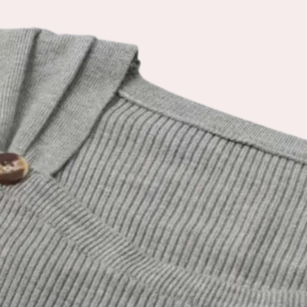 Jersey de punto acanalado con cuello redondo y ajuste cómodo – SYLVAINE