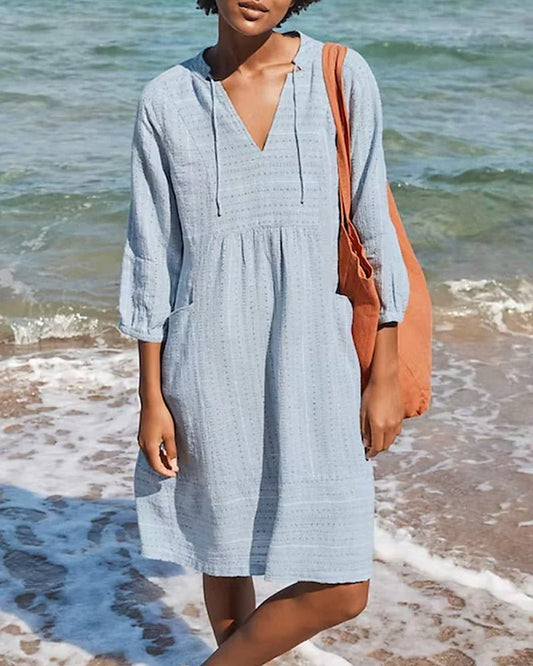 Vestido de Verano Ligero con Escote en V para Mujeres – ADARA