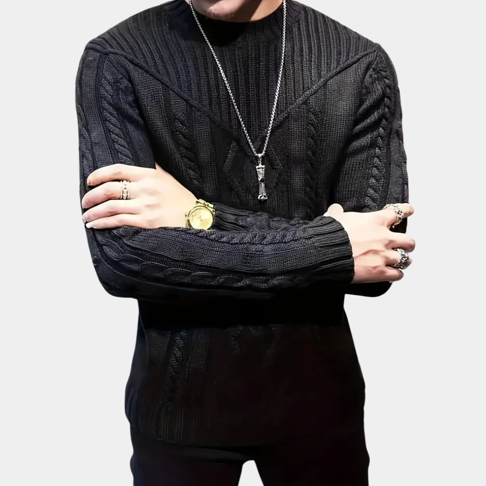 BRUNO - Jersey de punto trenzado para hombre