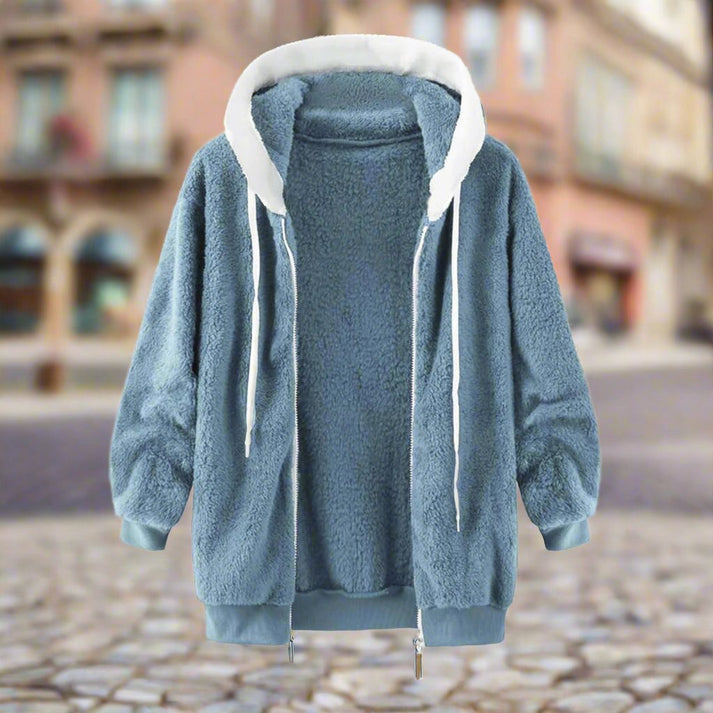 AURORA – Abrigo oversized cálido tipo teddy para mujer