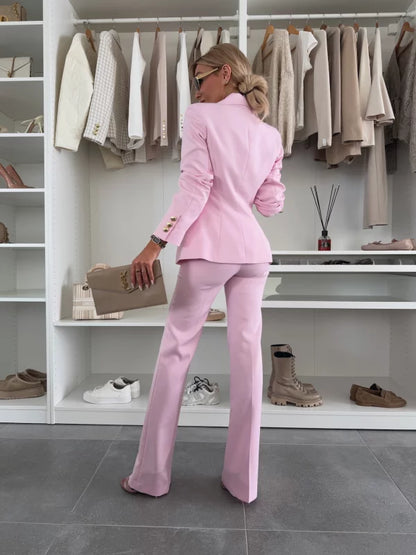 Conjunto de dos piezas para mujer con blazer entallado y pantalón – AMÉLIA RoseSuit