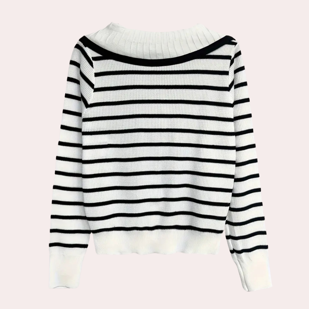 Xenia | Gestreepte Jersey de punto suave con rayas y diseño casual – LUNÉA