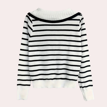 Xenia | Gestreepte Jersey de punto suave con rayas y diseño casual – LUNÉA