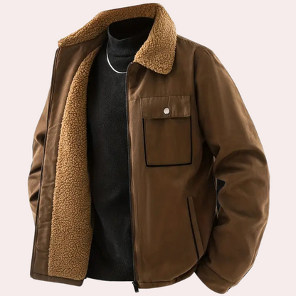 ÁLVARO - Chaqueta para hombre con forro de sherpa y cremallera