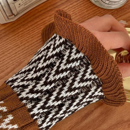 SOPHIA - Vestido maxi de punto a rayas con mangas largas