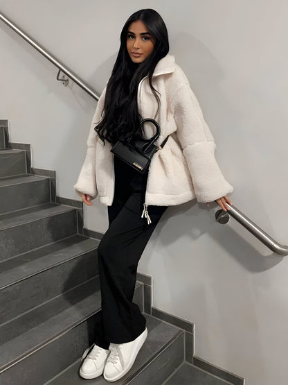 KAREL - Chaqueta de forro polar con cremallera y bolsillos delanteros para hombre