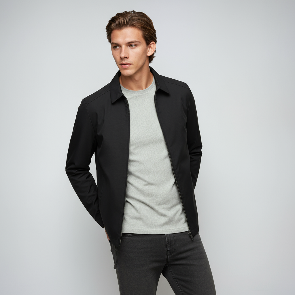 IANVAR – Chaqueta de entretiempo para hombre con cremallera y estilo casual