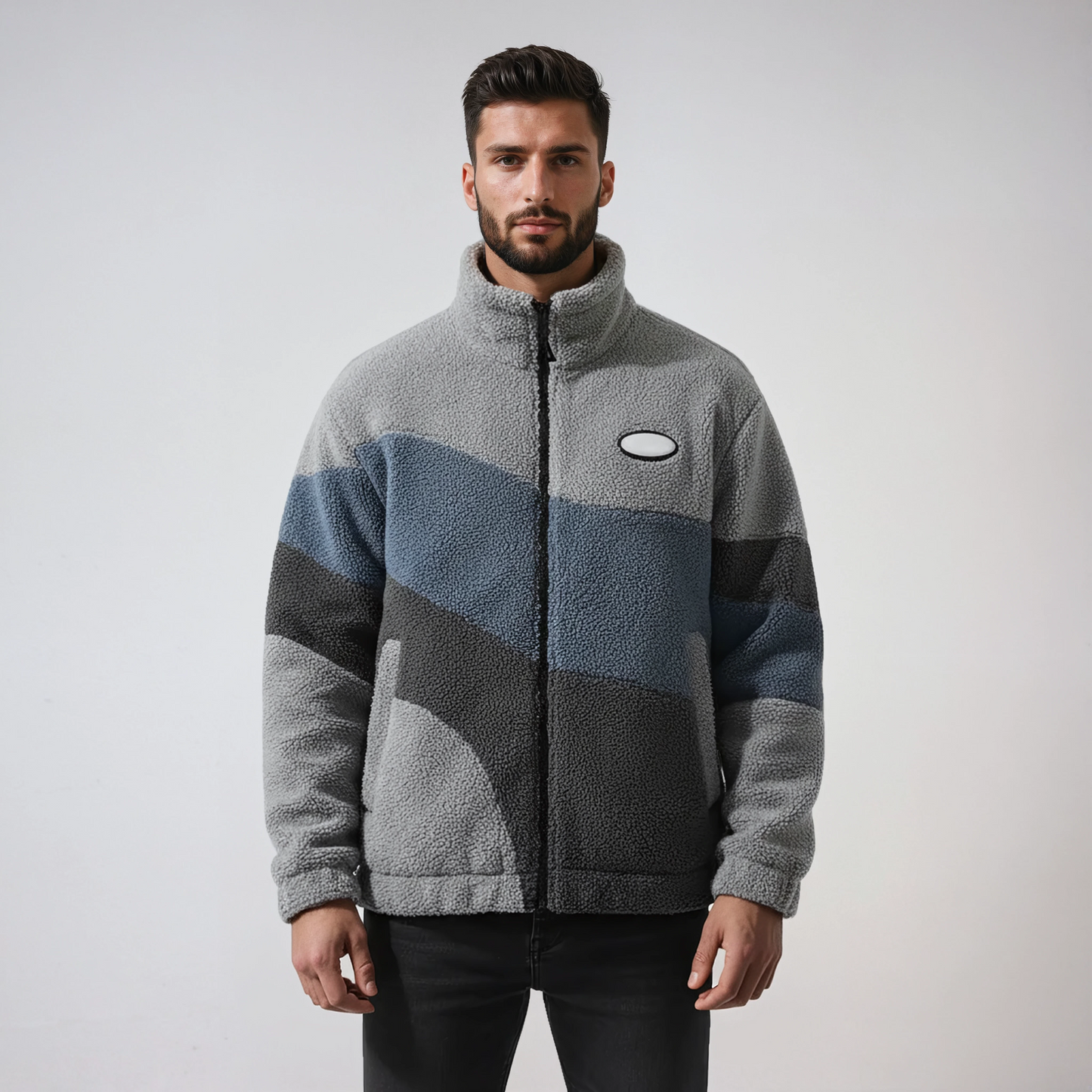 REVARN – Chaqueta de hombre estilo vintage en tejido polar cálido