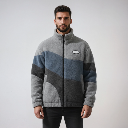 REVARN – Chaqueta de hombre estilo vintage en tejido polar cálido