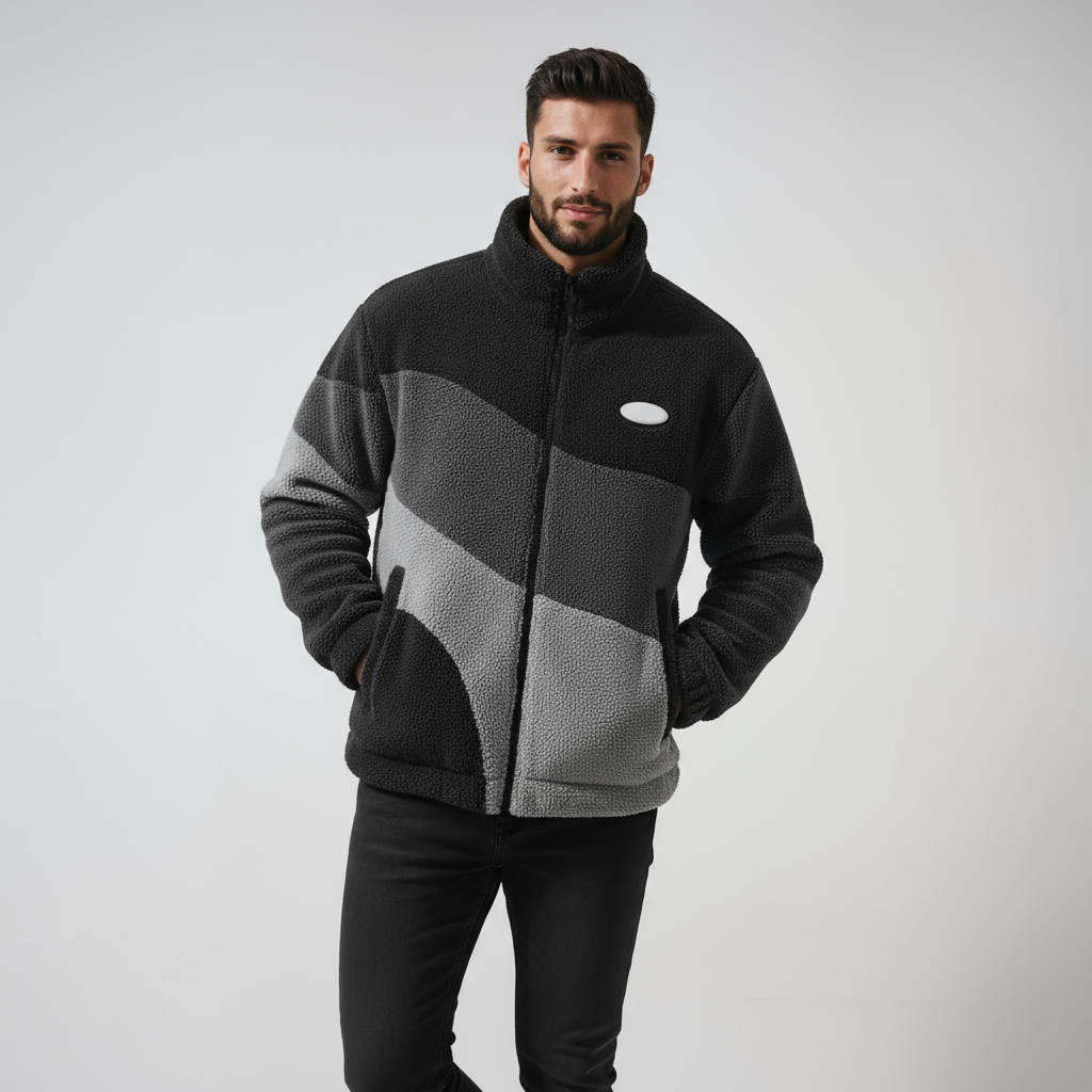 REVARN – Chaqueta de hombre estilo vintage en tejido polar cálido