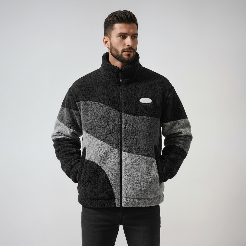 REVARN – Chaqueta de hombre estilo vintage en tejido polar cálido