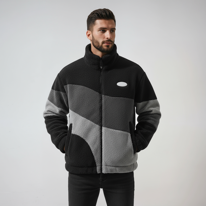 REVARN – Chaqueta de hombre estilo vintage en tejido polar cálido