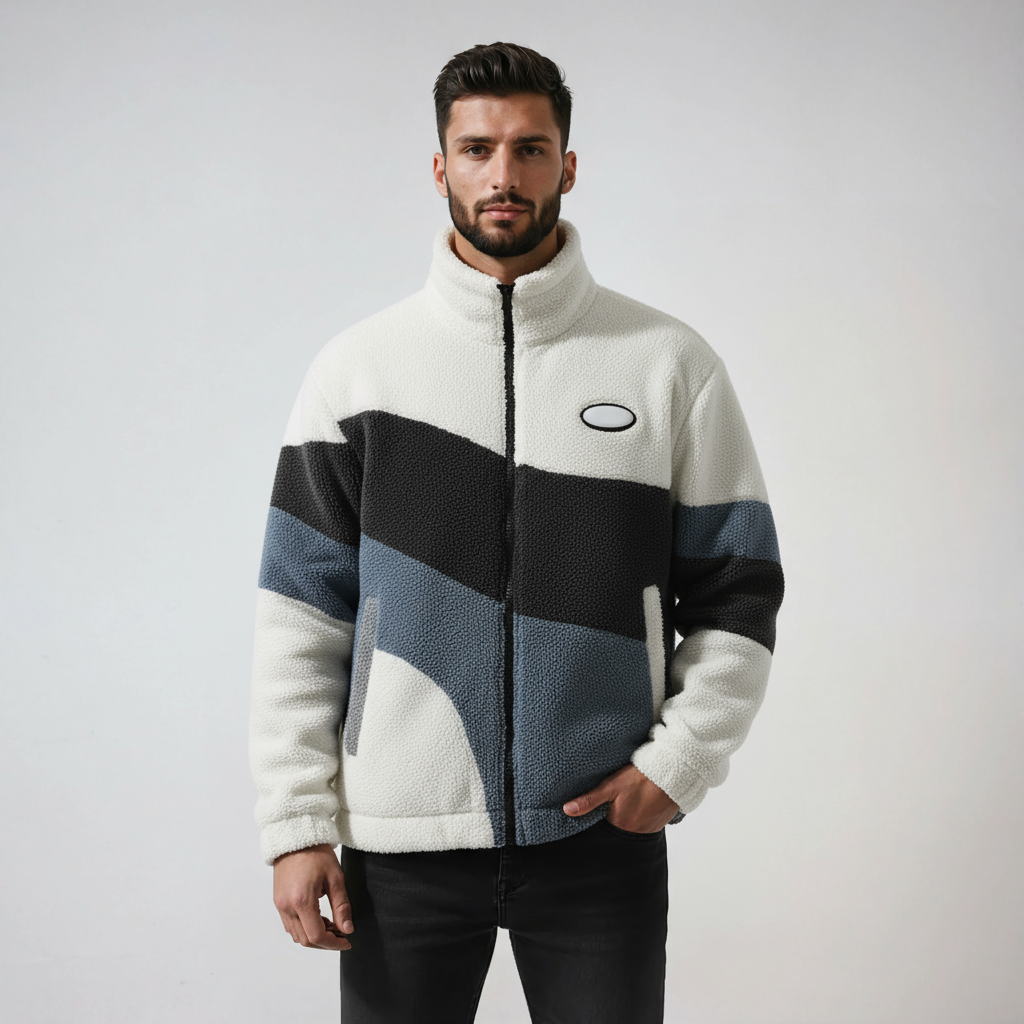 REVARN – Chaqueta de hombre estilo vintage en tejido polar cálido