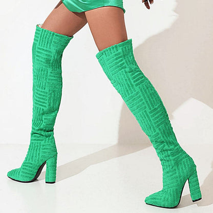 LUCREZIA – Botas altas para mujer con patrón texturizado