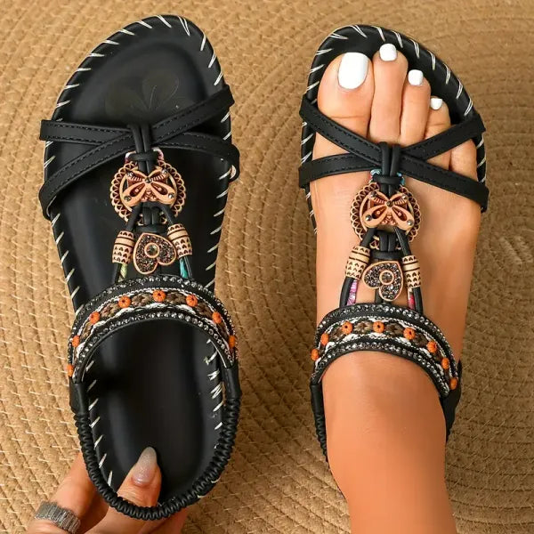 Sandalias de mujer con detalles decorativos y ajuste elástico – FROSINA