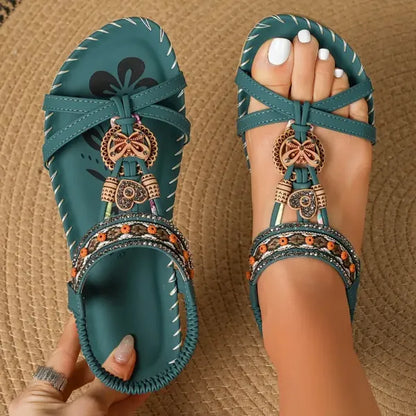 Sandalias de mujer con detalles decorativos y ajuste elástico – FROSINA