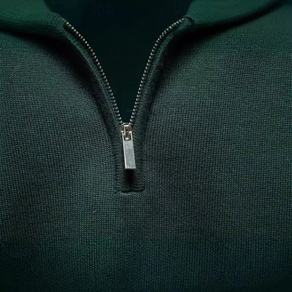 LUCAS - Jersey slim fit para hombre con media cremallera