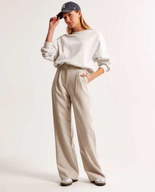 SASHA – Pantalón de cintura alta con pernera ancha para mujer