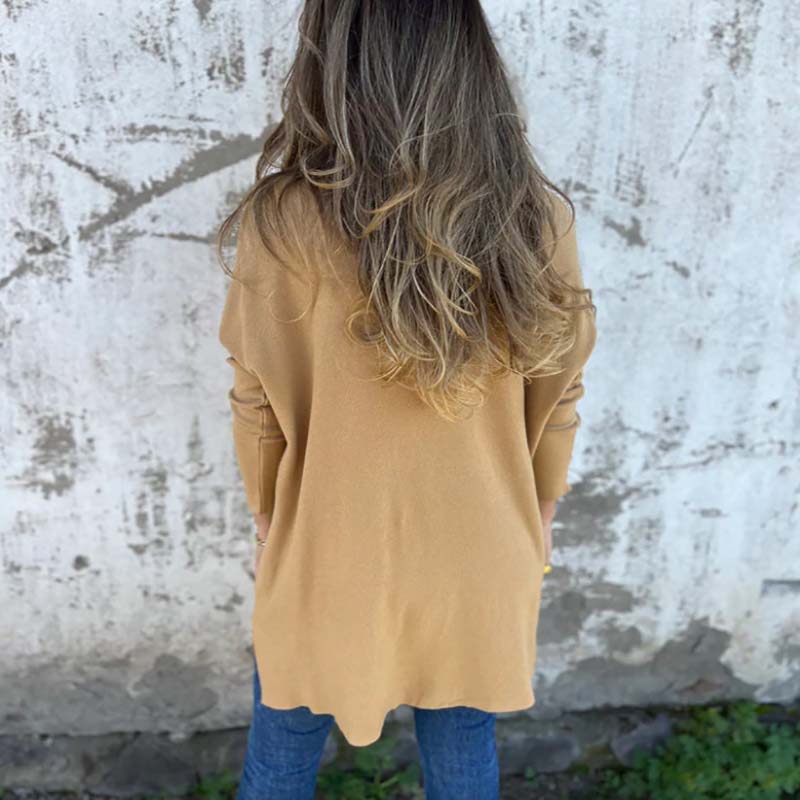 Túnica de mujer de punto suave con diseño relajado y laterales ventilados – CELINE