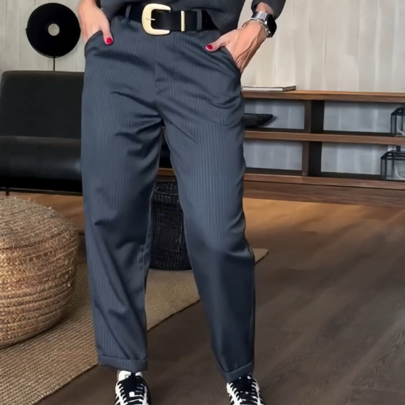 Pantalón de vestir con cintura alta y corte recto – MELVINA