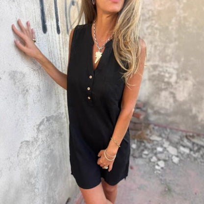 Vestido de verano con efecto lino y corte suelto – NOORA