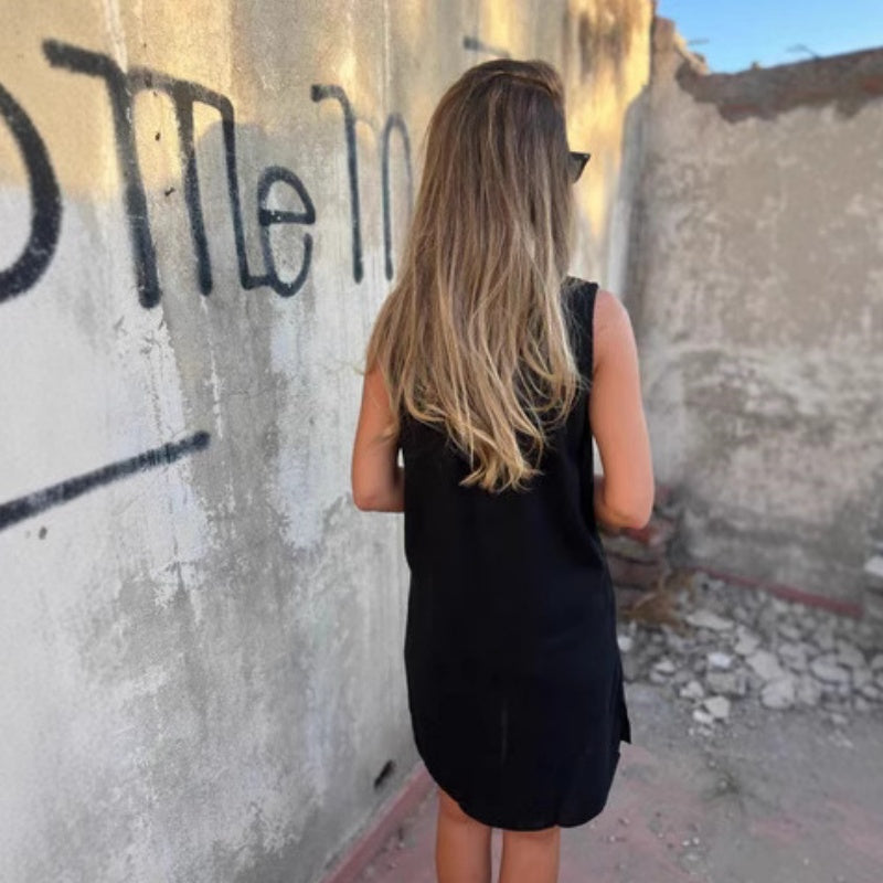 Vestido de verano con efecto lino y corte suelto – NOORA