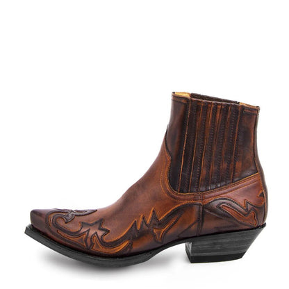 Botas cowboy de hombre en piel con punta afilada – SVENOR