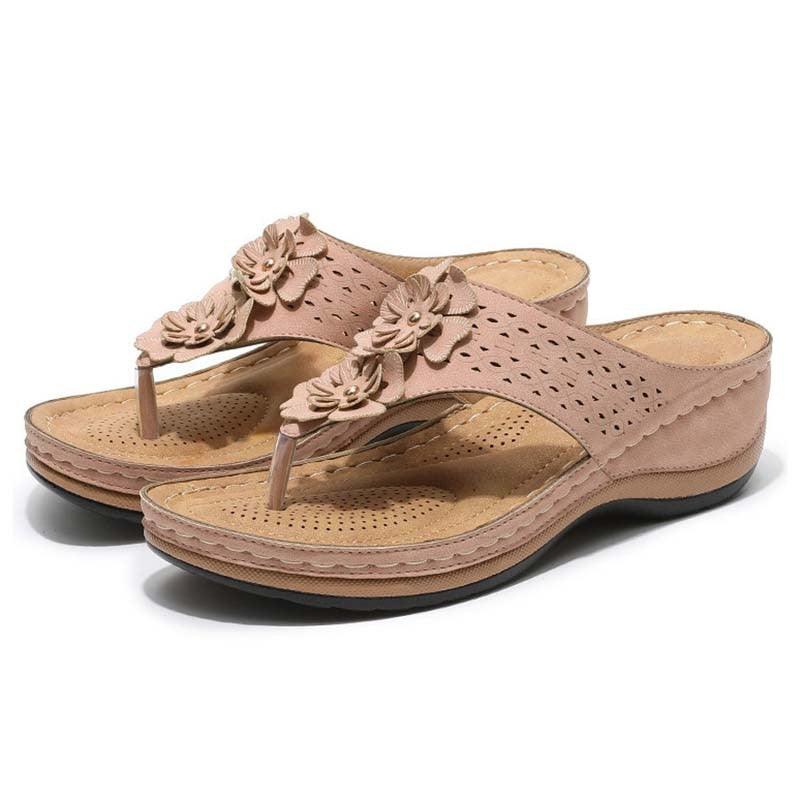 Sandalias con plataforma y detalle floral para mujer – FLORELLA