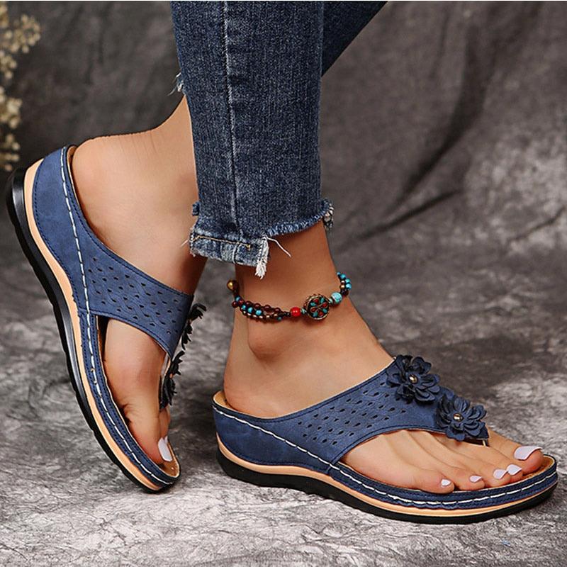Sandalias con plataforma y detalle floral para mujer – FLORELLA