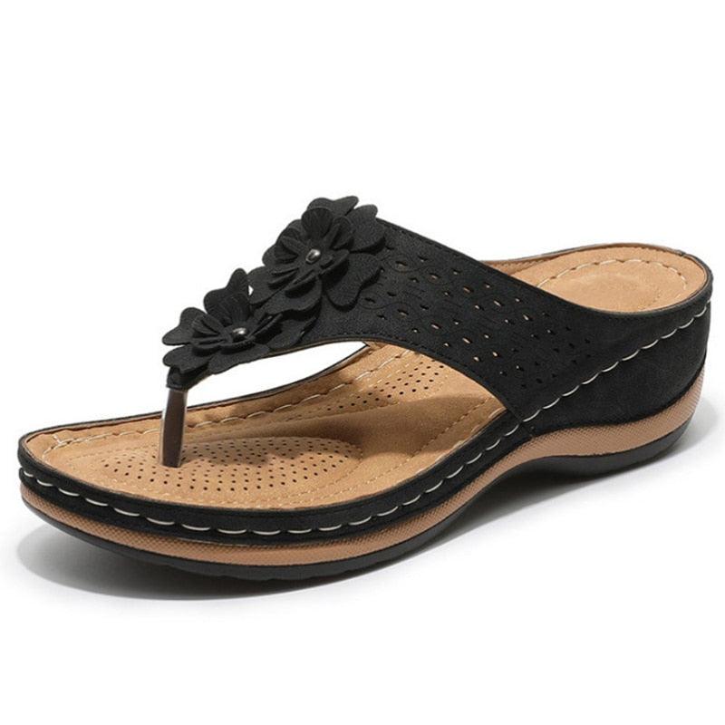 Sandalias con plataforma y detalle floral para mujer – FLORELLA